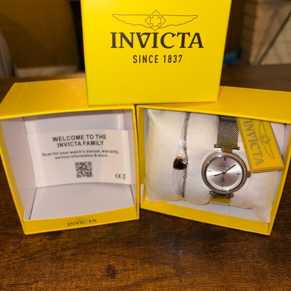 Invicta Women’s Silver Mesh Watch & Bracelet Set (47267) | New With Box - Picture 4 of 4